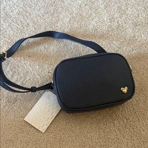 New, Tag attached. Disney Navy Blue Crossbody Bag with Gold Details